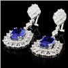 Image 2 : 18K Gold 6.13ctw Tanzanite & 3.98ctw Diamond Earri