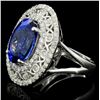 Image 3 : 18K Gold 5.79ct Tanzanite & 0.95ct Diamond Ring