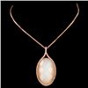 Image 1 : 14K Rose Gold 15.00ct Moonstone & 0.30ct Diamond P