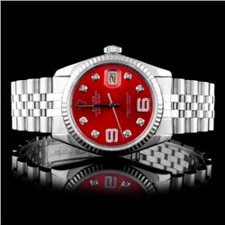 Rolex SS DateJust Diamond Wristwatch