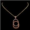 Image 1 : 14K Rose Gold 0.62ctw Fancy Color Diamond Pendant