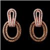 Image 1 : 14K Rose Gold 1.25ctw Fancy Color Diamond Earrings