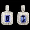 Image 1 : 18K Gold 3.08ctw Tanzanite & 1.87ctw Diamond Earri