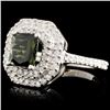 Image 2 : 14K Gold 1.43ct Tourmaline & 0.64ctw Diamond Ring