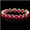 Image 1 : `14k Gold 45.80ct Ruby 1.20ct Diamond Bracelet