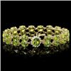 Image 1 : `14k Gold 45ct Peridot 0.50ct Diamond Bracelet