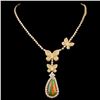 Image 1 : 18K Gold 3.72ct Opal & 3.03ctw Diamond Necklace