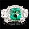 Image 1 : 18K Gold 2.31ct Emerald & 1.10ctw Diamond Ring
