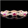 Image 2 : 18K Rose Gold 6.69ct Ruby & 4.26ctw Diamond Bracel