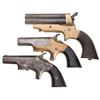 Image 1 : Three Pocket Pistols -A) C. Sharps & Co. Model 2 Pepperbox Pistol