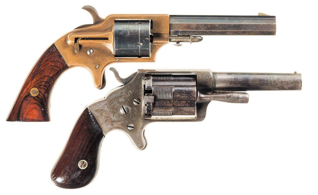 Two Spur Trigger Revolvers -A) Merwin & Bray Firearms Co. Plant Front ...