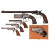 Image 1 : Six Handguns -A) Stevens Off-Hand No. 35 Tip-Up Pistol
