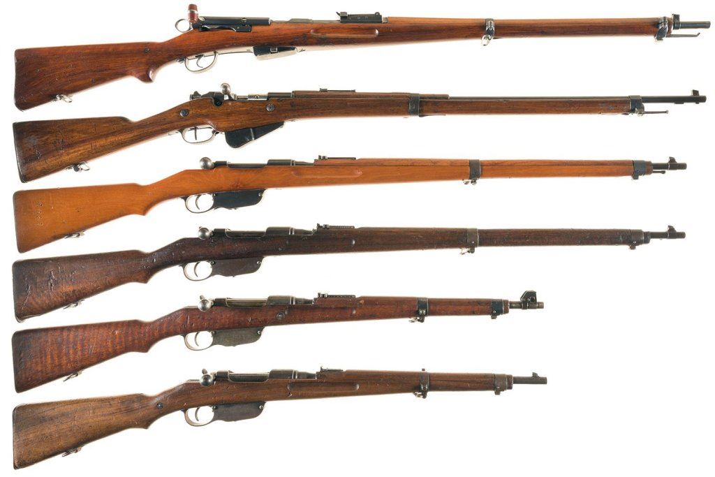 Six Bolt Action European Military Rifles -A) Schmidt Rubin Model 1896/ ...
