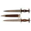 Image 1 : Two SA Style Daggers, One with a Damascus Pattern Blade