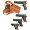 Image 1 : Four Semi-Automatic Pistols -A) Nazi Marked Fabrique Nationale High Power Pistol with Holster