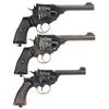 Image 2 : Three Double Action British Military Revolver -A) Webley & Scott Mark VI Revolver