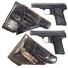 Image 1 : Two European Semi-Automatic Pistols with Holsters -A) Henri & Nicolas Pieper Bayard Model Pistol