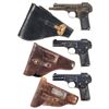 Image 1 : Three Fabrique Nationale Semi-Automatic Pistols with Holsters -A) FN Model 1900 Pistol with Scarce E