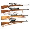 Image 1 : Four Scoped Remington Bolt Action Sporting Rifles -A) First Year Production Remington Model 700 Rifl