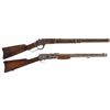 Image 1 : Two Antique American Carbines -A) Winchester Second Model 1873 Lever Action Saddle Ring Carbine