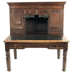 Antique Wooden Desk with Cabinet Top