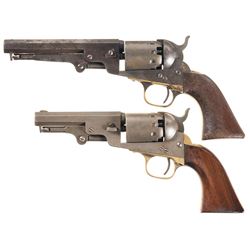 Two Manhattan Fire Arms Company Percussion Revolvers -A) Manhattan .36 Caliber Revolver