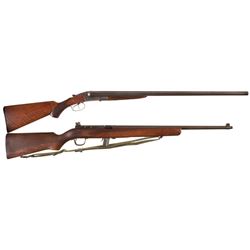 Two Sporting Longarms -A) Engraved Forehand Arms Co. Double Barrel Hammerless Shotgun