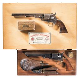Two Antique Revolvers with Cases and Accessories -A) Colt Model 1851 Navy Conversion Revolver with F