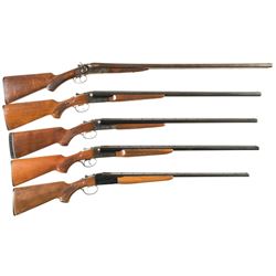Five Double Barrel Shotguns -A) Crescent Firearms "Lakeside" Hammer Shotgun