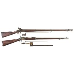 Two Antique Rifles with Bayonets -A) Civil War Era A. Francotte Model 1844/60 "Piedmontese" Rifle-Mu