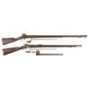 Image 1 : Two Antique Rifles with Bayonets -A) Civil War Era A. Francotte Model 1844/60 "Piedmontese" Rifle-Mu