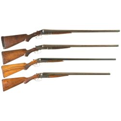Four Double Barrel Hammerless Shotguns -A) Ithaca Lewis Model Quality 1 Special Shotgun