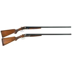 Two Double Barrel Hammerless Shotgun -A) L.C. Smith Field Grade Shotgun