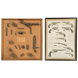 Two Framed Displays Including Confederate Revolver Components