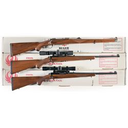 Three Ruger Bolt Action Rifles with Boxes -A) Ruger M77 MK II Rifle