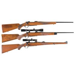 Three Ruger Bolt Action Rifles -A) Ruger M77 Flat Bolt Rifle
