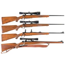Four Ruger Bolt Action Rifles -A) Ruger M77 Rifle with Scope