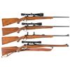 Image 1 : Four Ruger Bolt Action Rifles -A) Ruger M77 Rifle with Scope