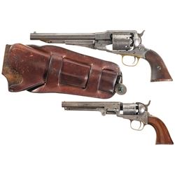 Two Civil War Era Percussion Revolvers -A) Remington New Model Army Revolver with Holster