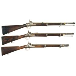 Three English Percussion Musketoons -A) 1862 Dated Enfield Musketoon