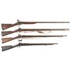Image 1 : Four Antique Long Guns -A) Unknown Flintlock Reconversion Musket