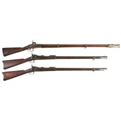 Three U.S. Martial Long Guns -A) Harpers Ferry Model 1816 Cone Type Percussion Conversion Musket