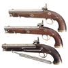 Image 2 : Three Replica English Percussion Pistols -A) Enfield India Service Pistol