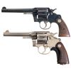 Image 1 : Two Colt Double Action Revolvers -A) Colt Official Police Heavy Barrel Revolver
