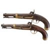 Image 2 : Two Henry Aston U.S. Martial Percussion Pistols -A) H. Aston Model 1842 Pistol