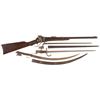 Image 1 : Sharps New Model Conversion Carbine with Sword and Two Bayonets