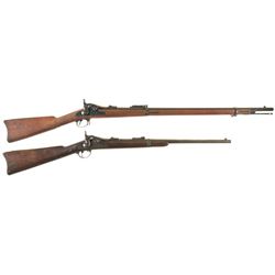Two U.S. Springfield Trapdoor Long Guns -A) Springfield Model 1884 Cadet Rifle
