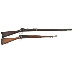 Two U.S. Springfield Military Rifles -A) Springfield Model 1879 Trapdoor Rifle with Springfield Rese