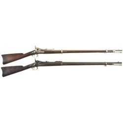 Collector's Lot of Two U.S. Springfield Trapdoor Rifles -A) Springfield Model 1868 Conversion Rifle