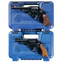 Two Smith & Wesson Double Action Revolvers with Cases -A) S&W Model 22-4 Revolver
